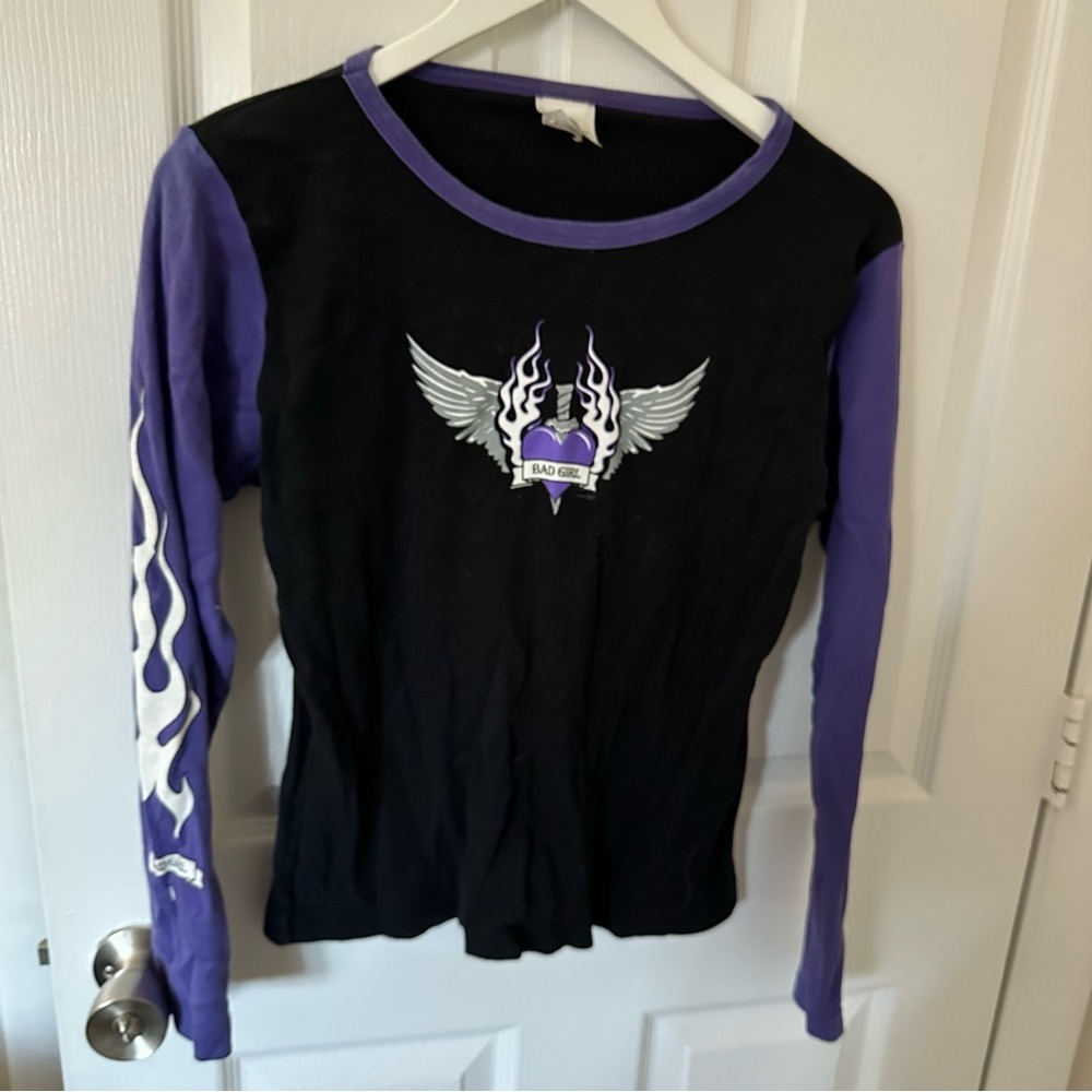 Purple and Black “Bad Girl” Long Sleeve Shirt